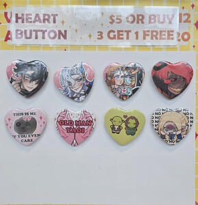 Heart shaped buttons